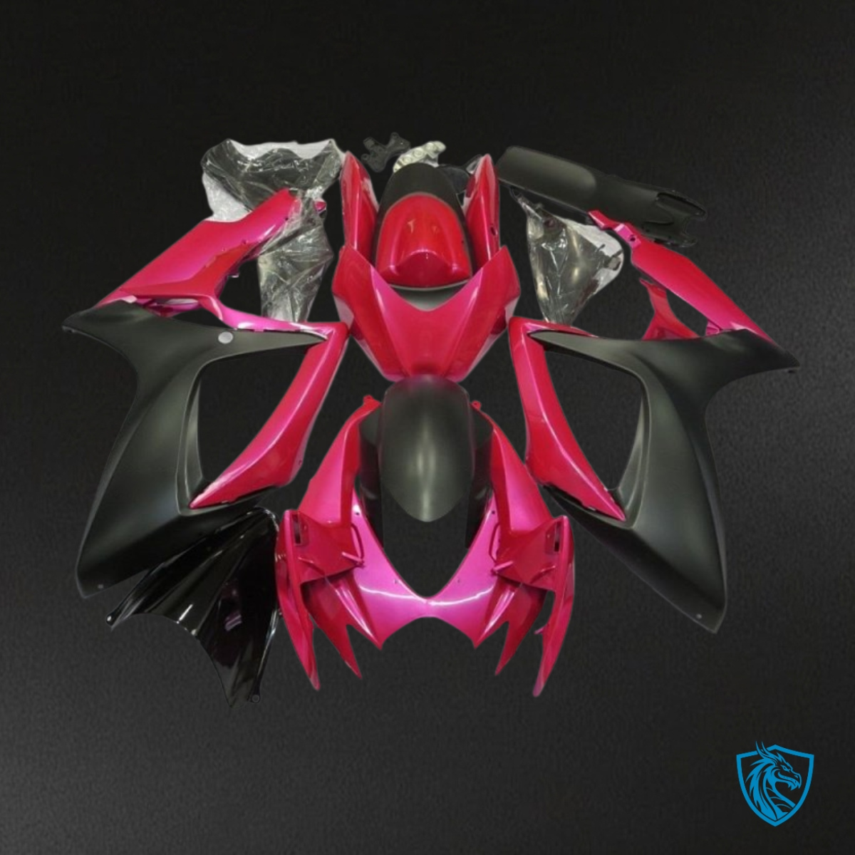 Suzuki GSXR600/750 (2006-2007) Matte Black & Pink - Custom ABS Fairing Kit