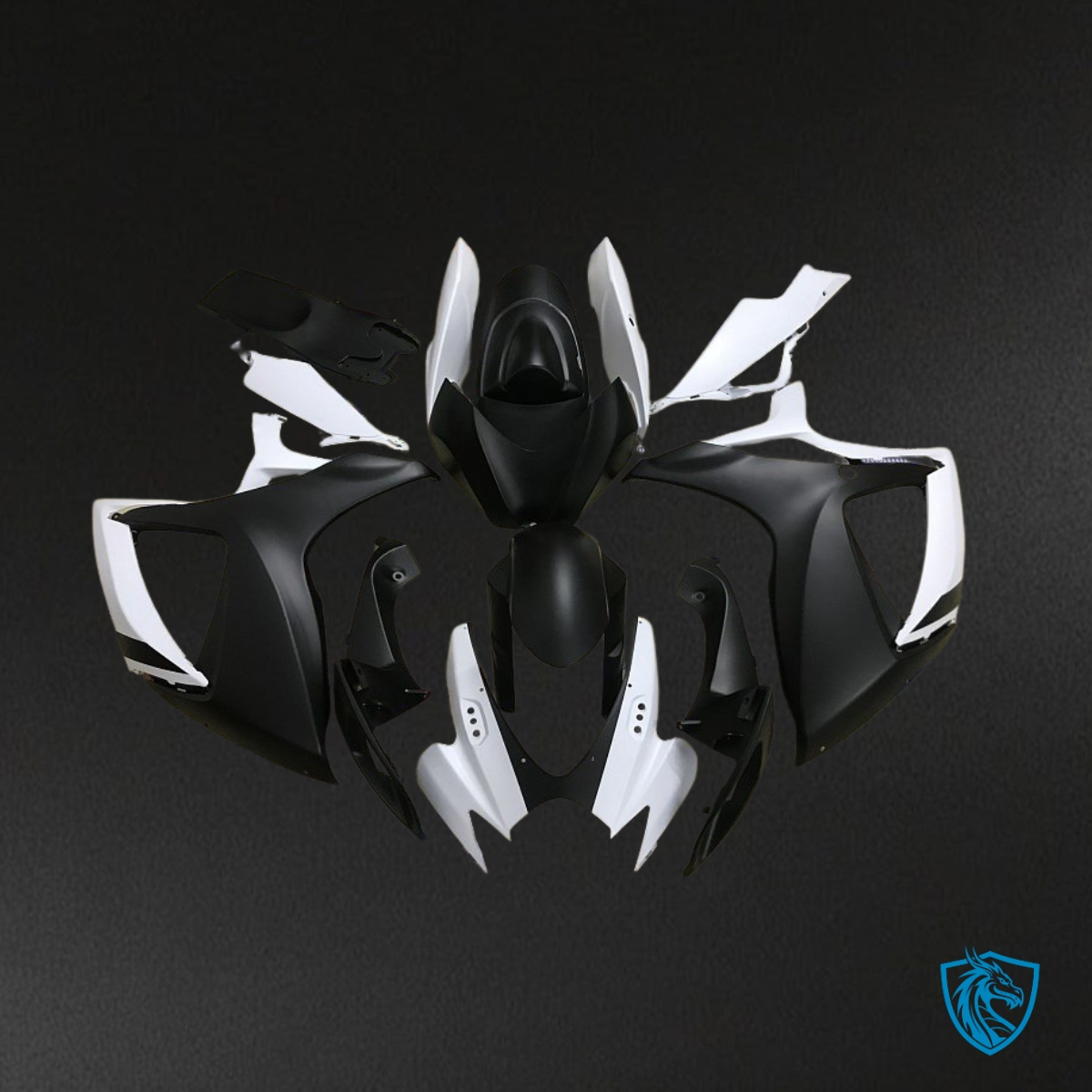Suzuki GSXR600/750 (2006-2007) Black & White - Custom ABS Fairing Kit