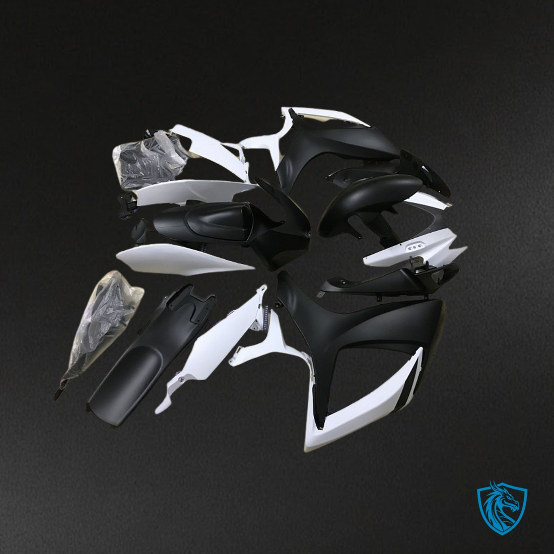 Suzuki GSXR600/750 (2006-2007) Black & White - Custom ABS Fairing Kit