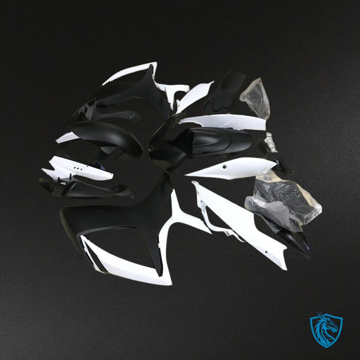 Suzuki GSXR600/750 (2006-2007) Black & White - Custom ABS Fairing Kit