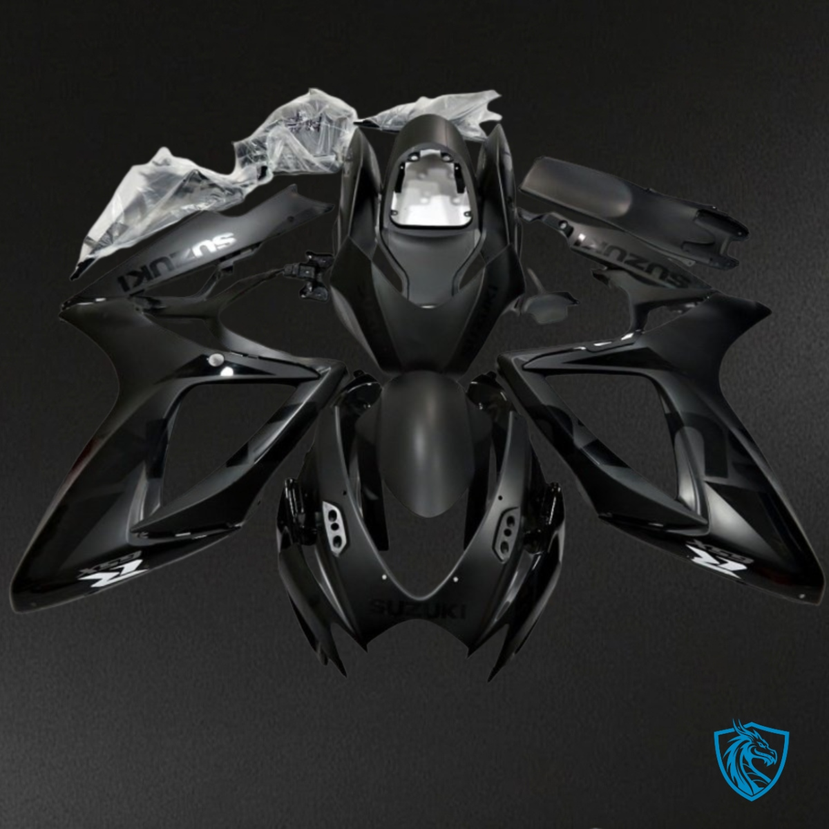 Suzuki GSXR600/750 (2006-2007) Gloss Black Fairing Kit - Aftermarket ABS Bodywork