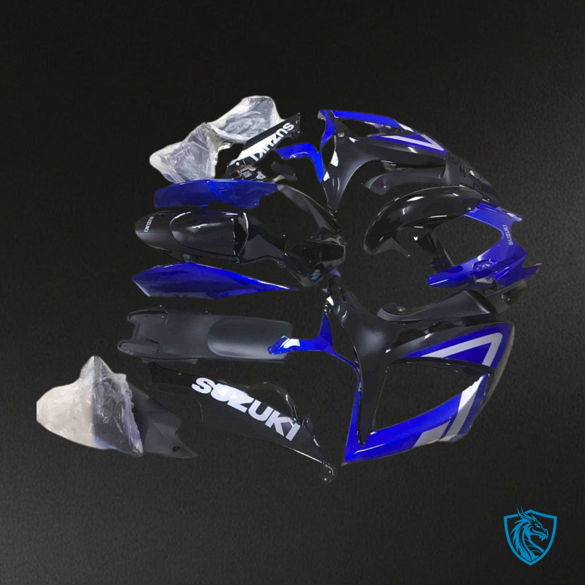 Suzuki GSXR600/750 (2006-2007) Blue & Black Fairing Kit - Aftermarket ABS Bodywork