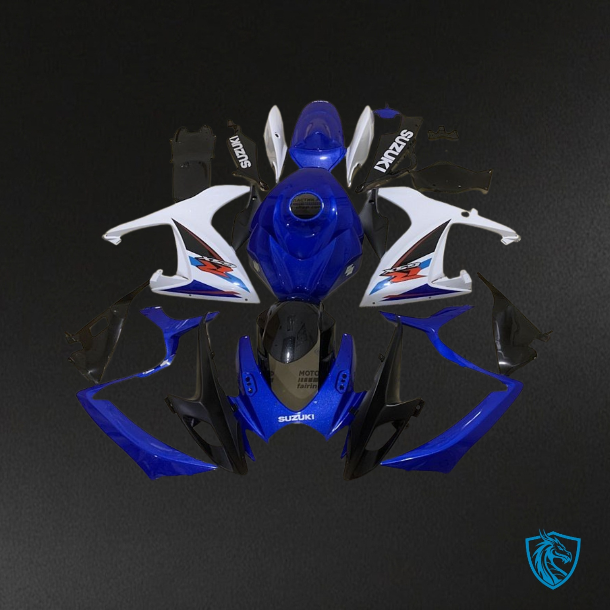 Suzuki GSXR600/750 (2006-2007) Blue & White - Custom ABS Fairing Kit