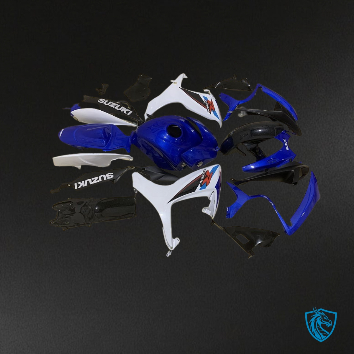 Suzuki GSXR600/750 (2006-2007) Blue & White - Custom ABS Fairing Kit