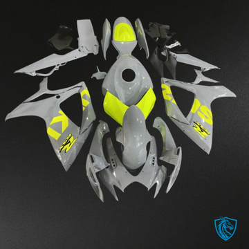 Suzuki GSXR600/750 (2006-2007) Glossy Gray & Yellow - Custom ABS Fairing Kit