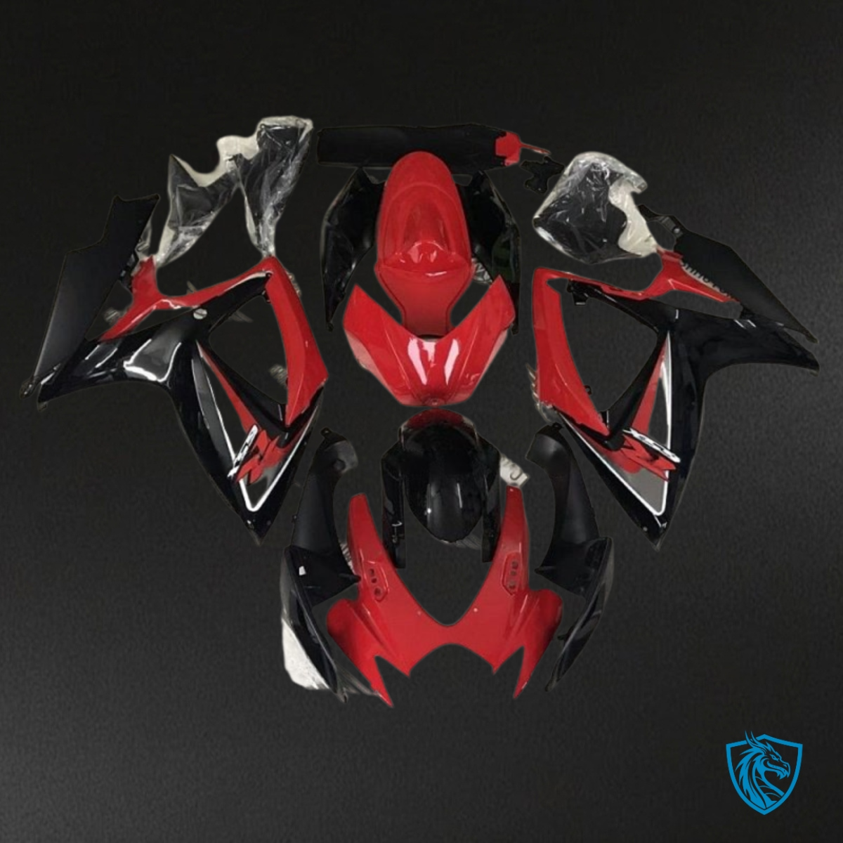 Suzuki GSXR600/750 (2006-2007) Glossy Red & Black Fairings Kit | ABS Bodywork