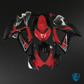 Suzuki GSXR600/750 (2006-2007) Glossy Red & Black Fairings Kit | ABS Bodywork