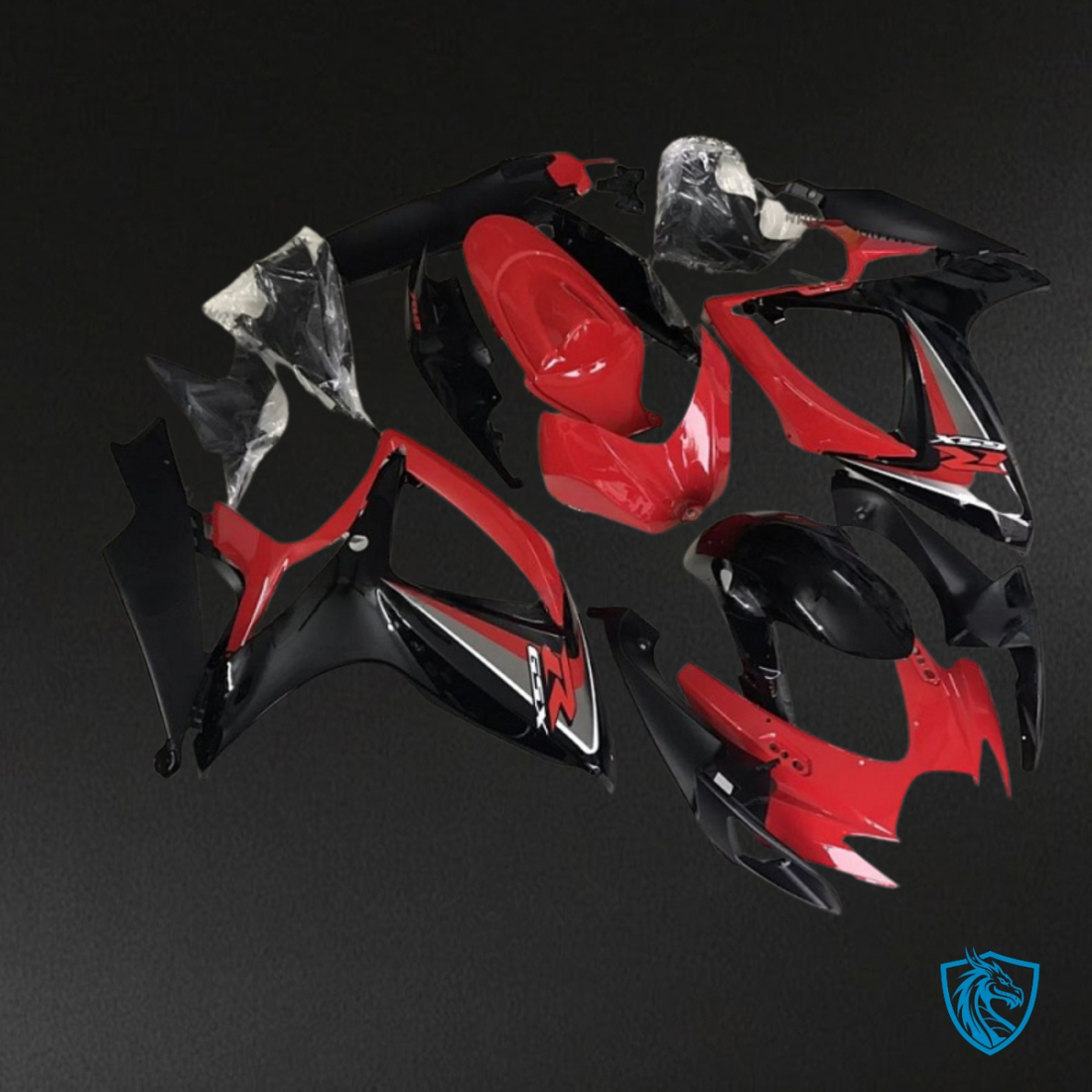 Suzuki GSXR600/750 (2006-2007) Glossy Red & Black Fairings Kit | ABS Bodywork
