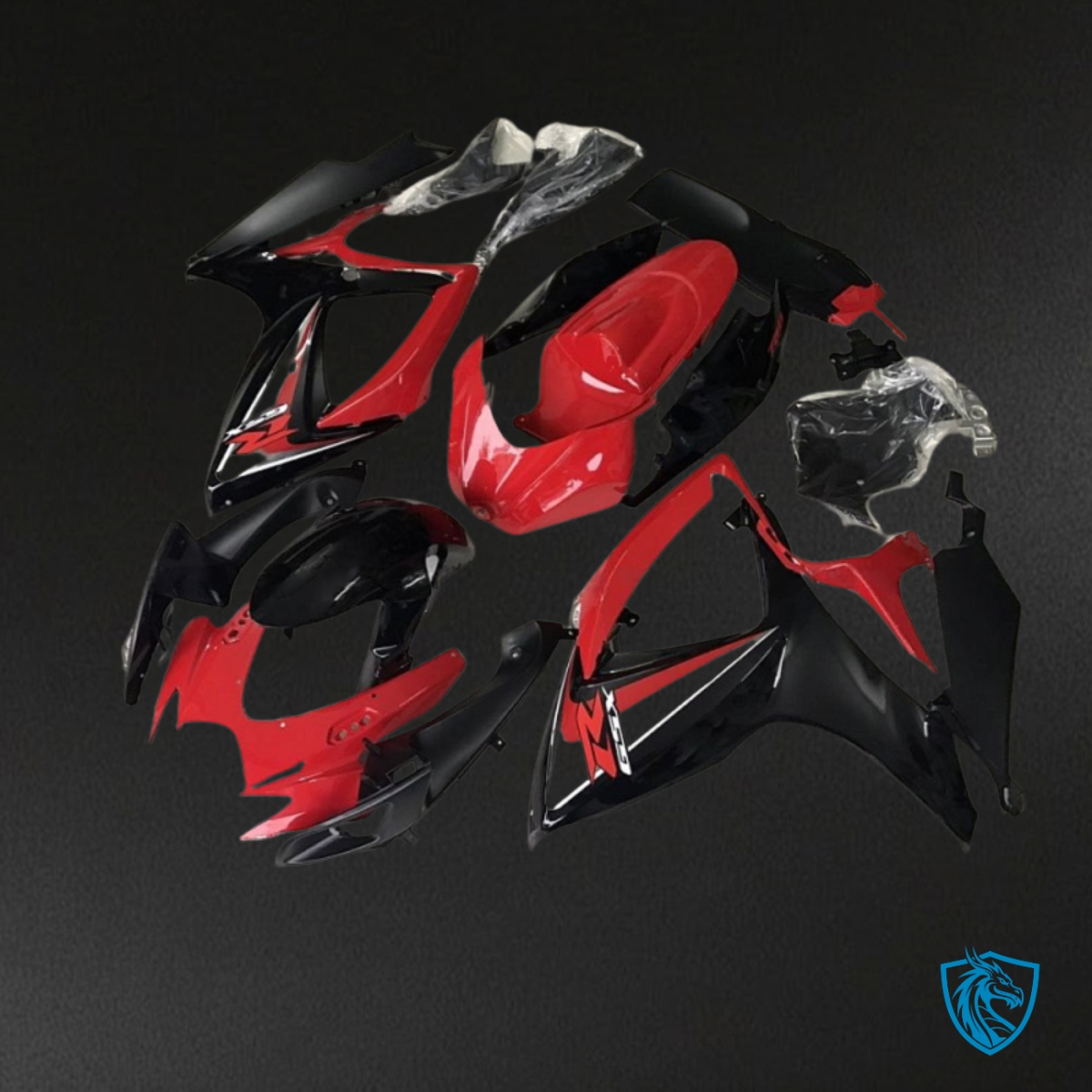 Suzuki GSXR600/750 (2006-2007) Glossy Red & Black Fairings Kit | ABS Bodywork