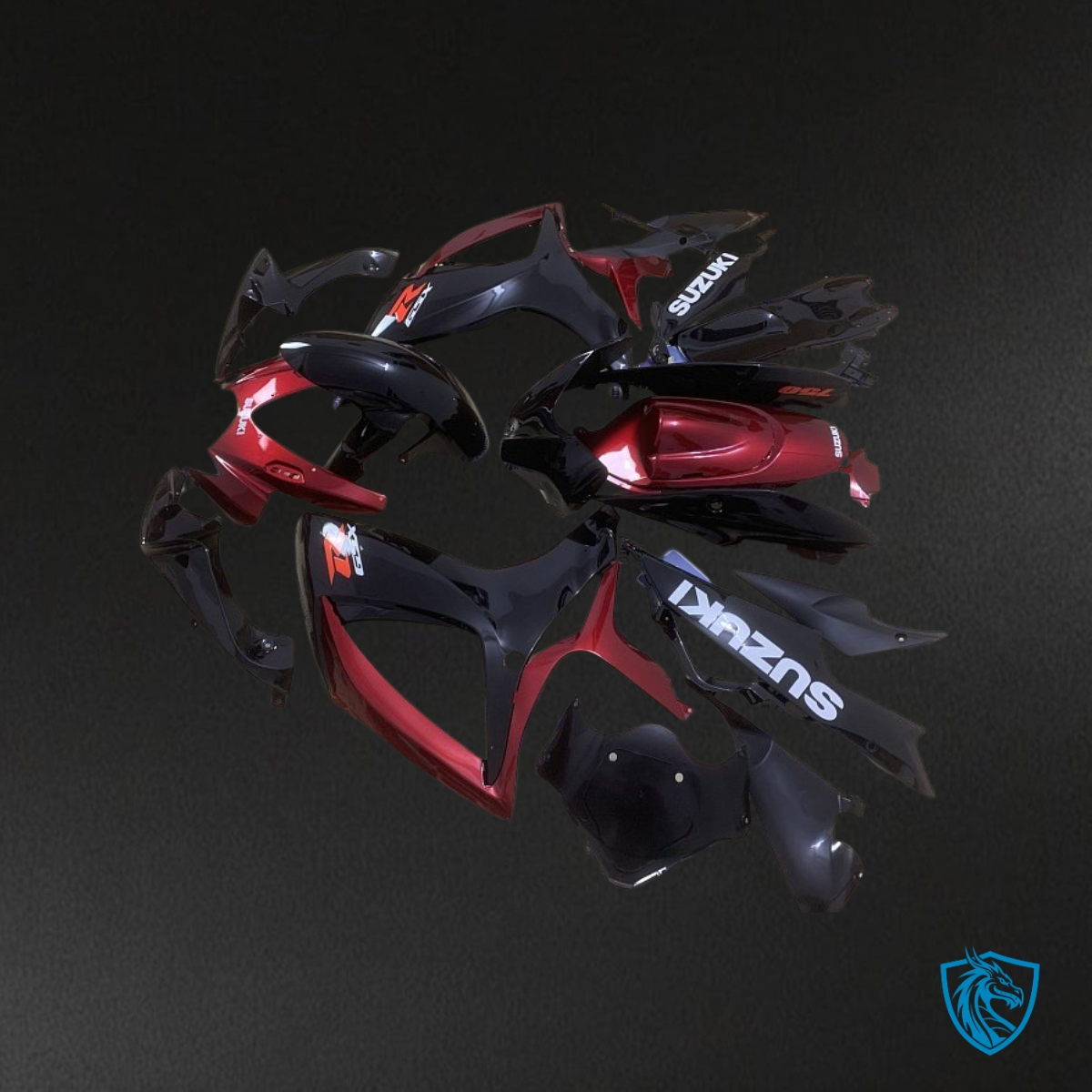 Suzuki GSXR600/750 (2006-2007) Red & Black Fairings Kit | ABS Bodywork