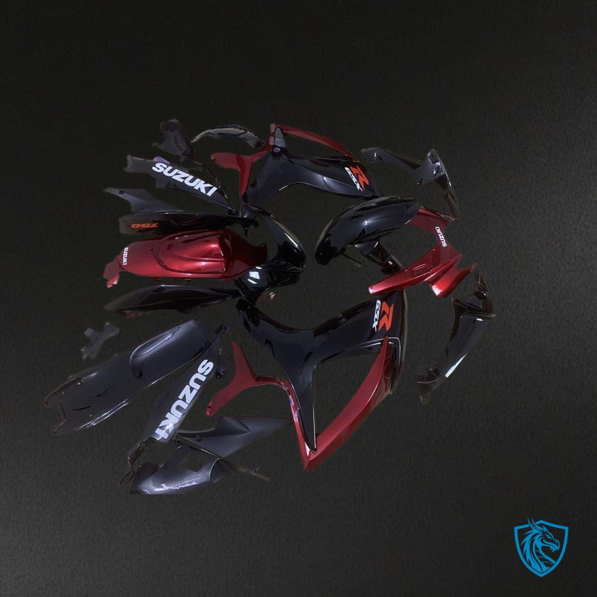Suzuki GSXR600/750 (2006-2007) Red & Black Fairings Kit | ABS Bodywork