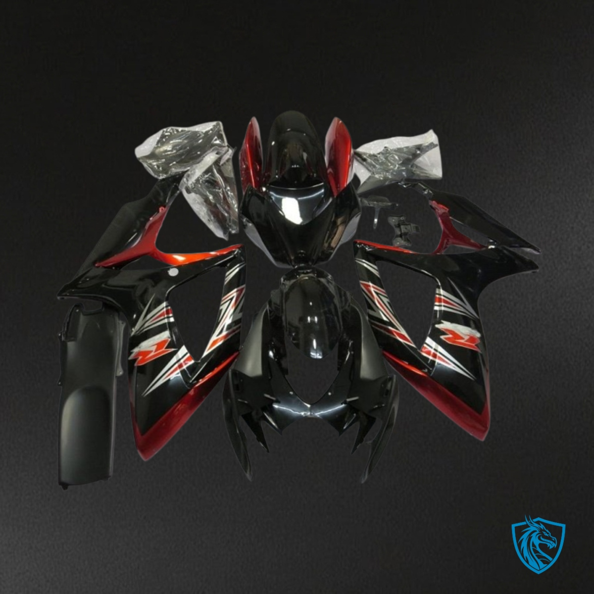 Suzuki GSXR600/750 (2006-2007) Black, Red & Gray - Custom ABS Fairing Kit