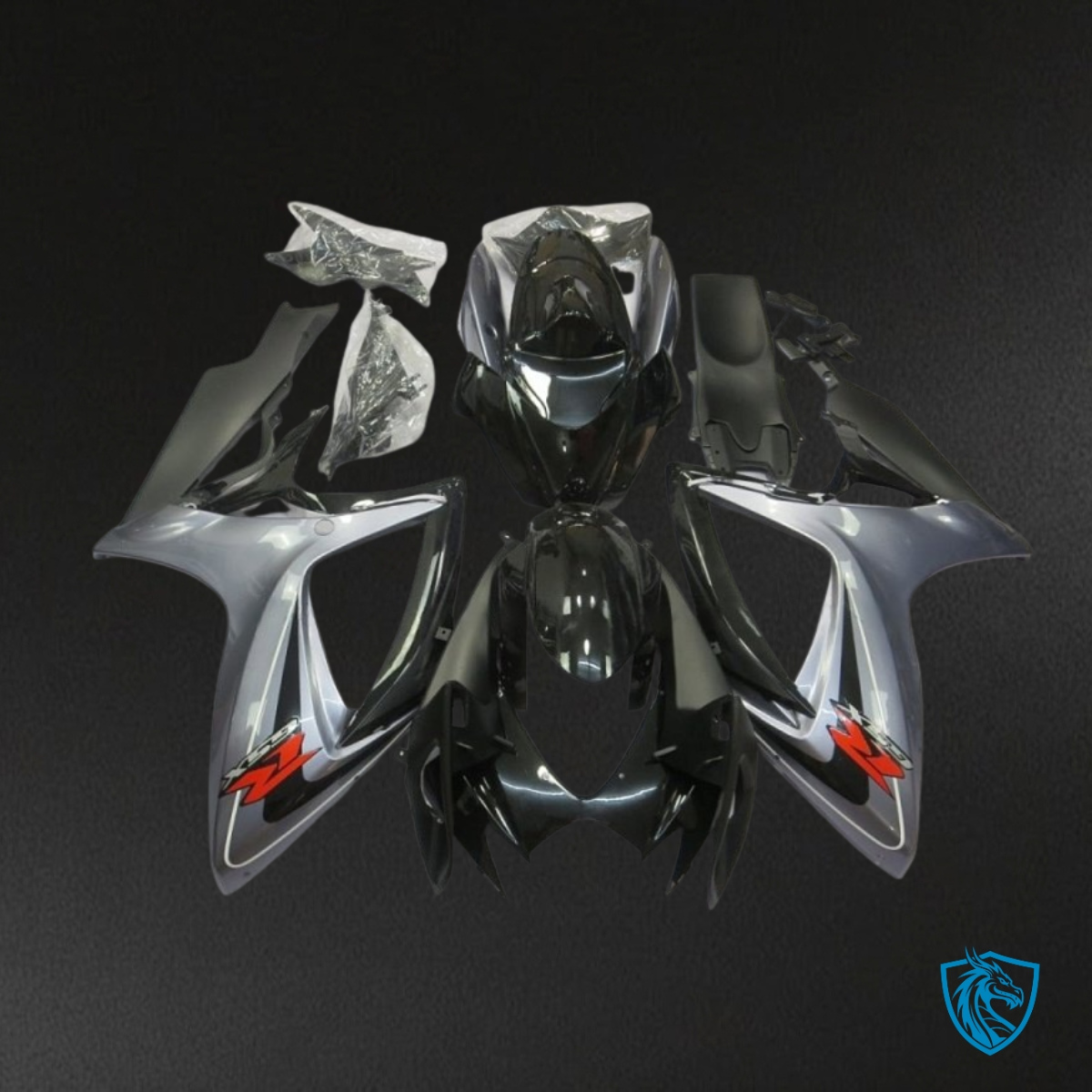 Suzuki GSXR600/750 (2006-2007) Silver & Black - MERGEment Motorcycle Fairings Kit