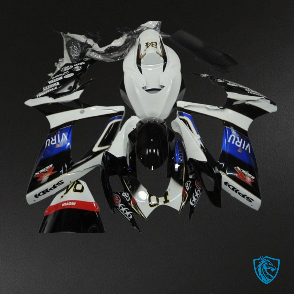 Suzuki GSXR600/750 (2006-2007) White & Black - Replacement Motorcycle Fairings Kit