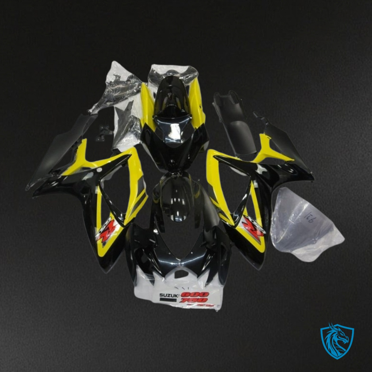Suzuki GSXR600/750 (2006-2007) Black & Yellow Fairing Kit | ABS Bodywork