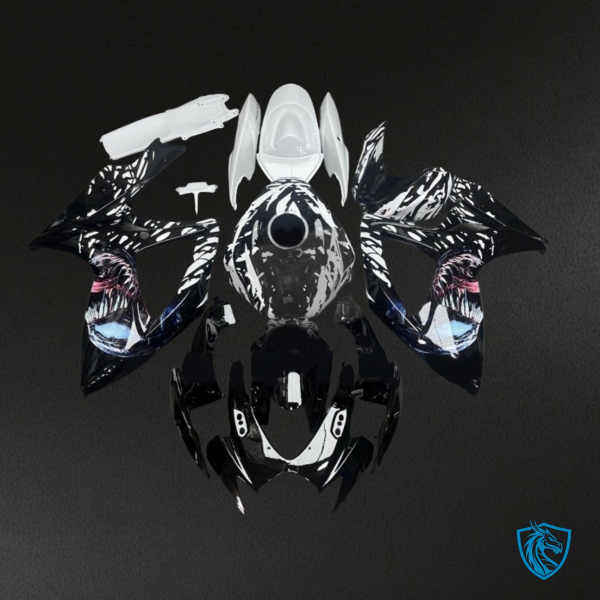 Suzuki GSXR600/750 (2006-2007) Black & White Venom - Custom ABS Fairing Kit