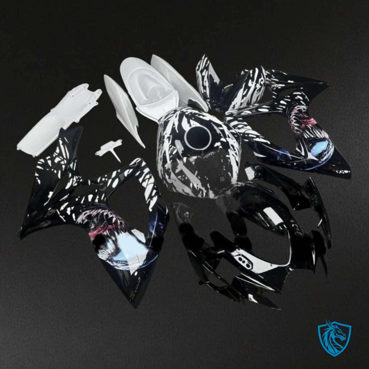 Suzuki GSXR600/750 (2006-2007) Black & White Venom - Custom ABS Fairing Kit