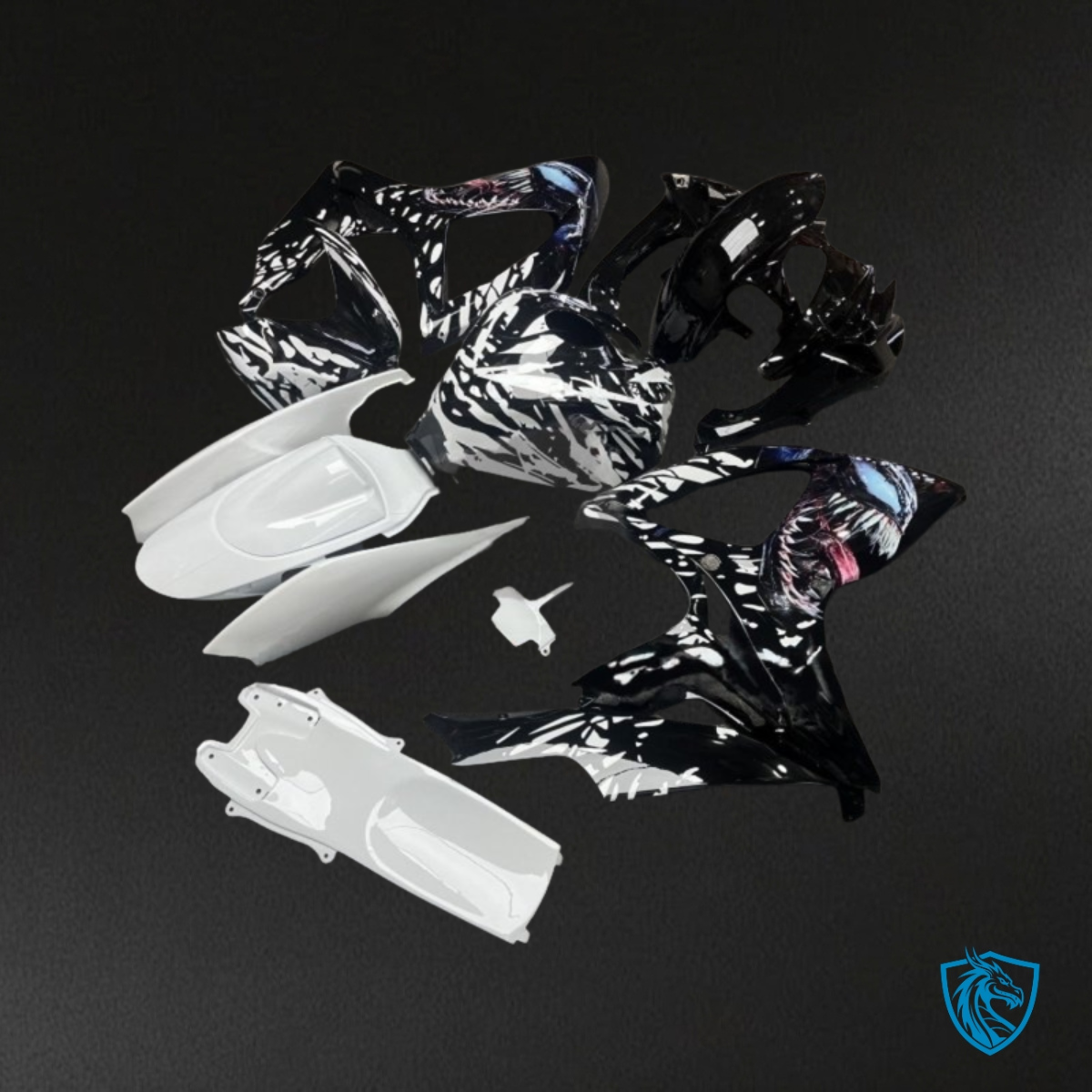 Suzuki GSXR600/750 (2006-2007) Black & White Venom - Custom ABS Fairing Kit