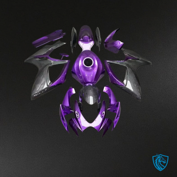 Suzuki GSXR600/750 (2006-2007) Black & Purple Carbon Fiber Fairing Kit - Aftermarket ABS Bodywork