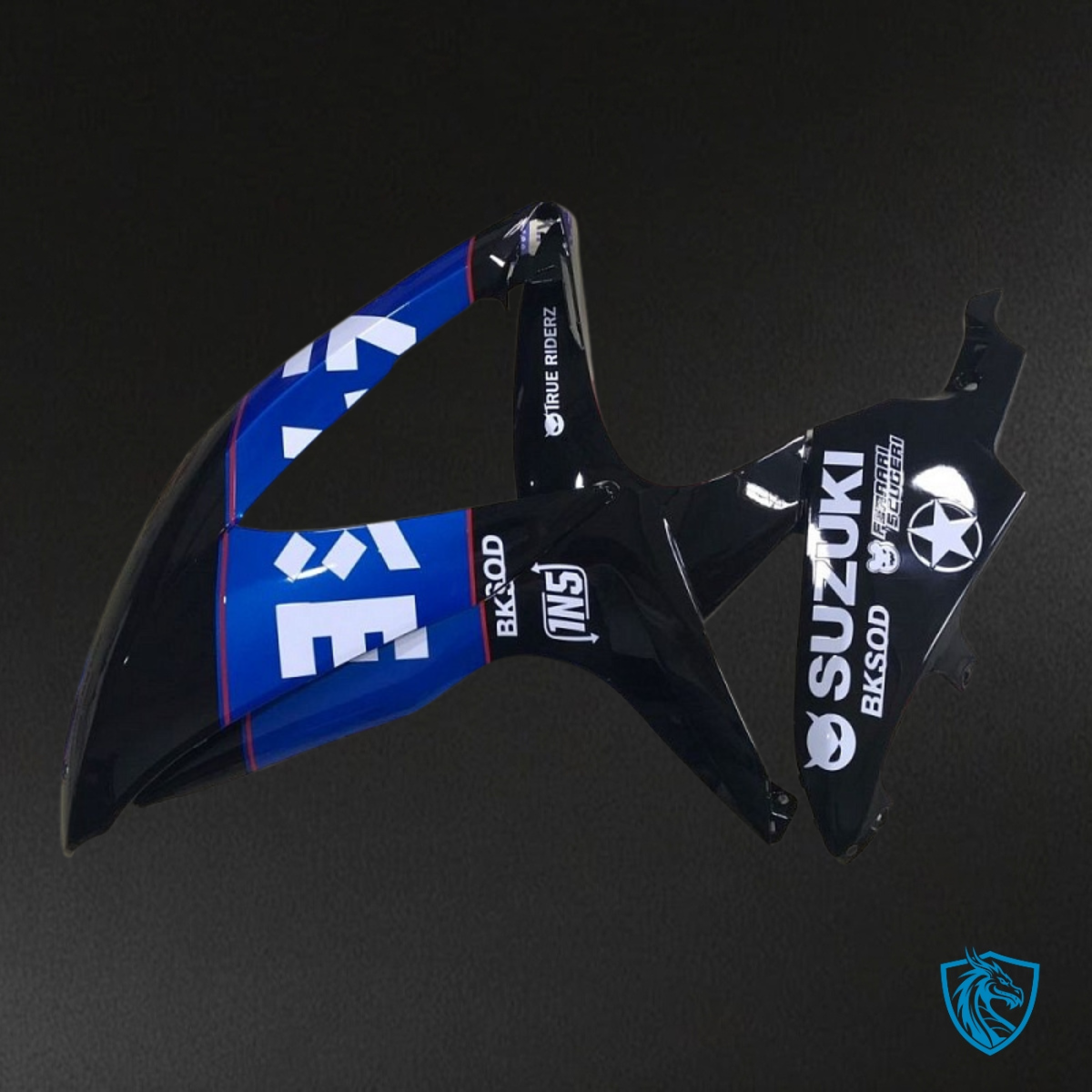 Suzuki GSXR600/750 (2008-2010) Black, Blue & white logo Fairing Kit - Aftermarket ABS Bodywork