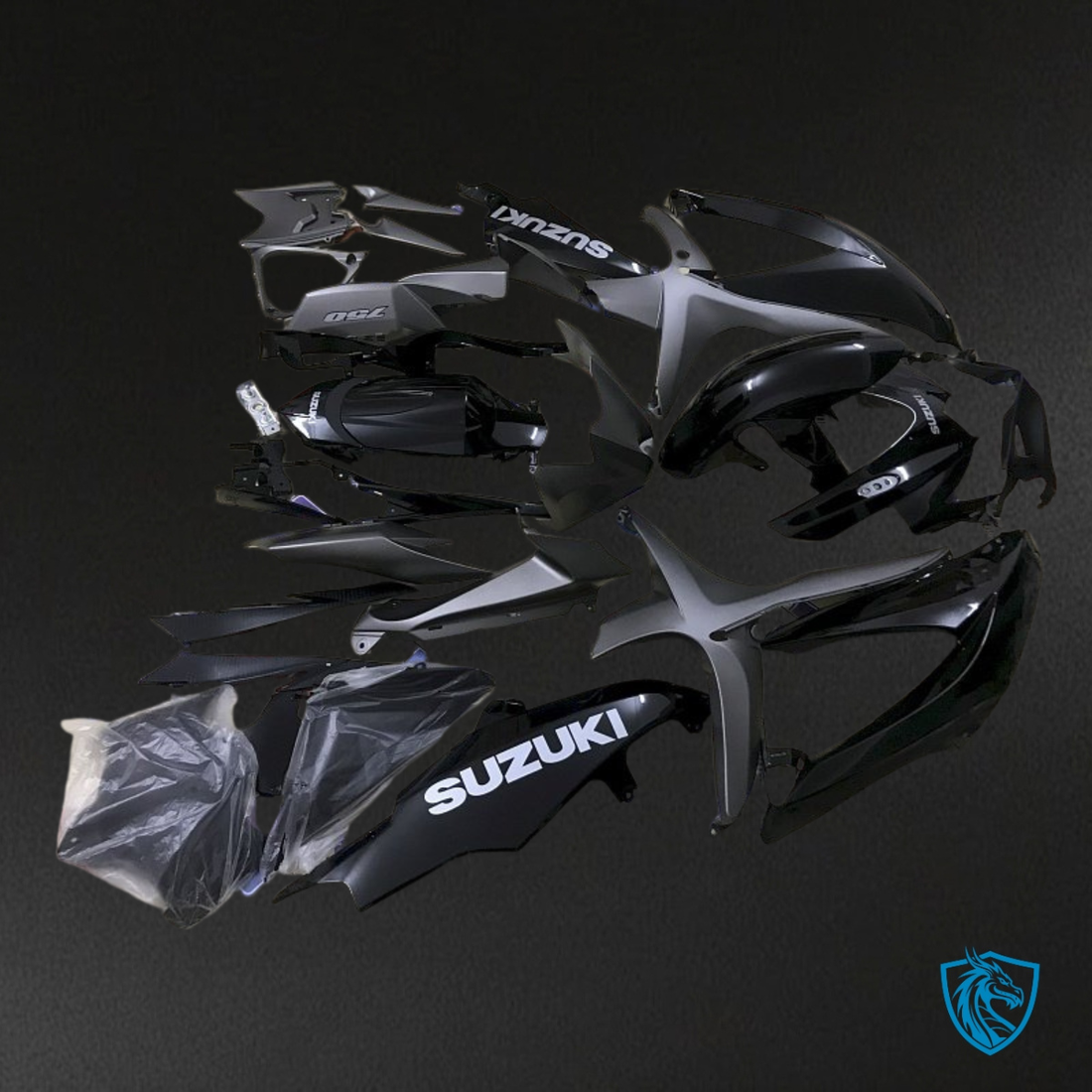 Suzuki GSXR600/750 (2008-2010) Black & Gray - Custom ABS Fairing Kit