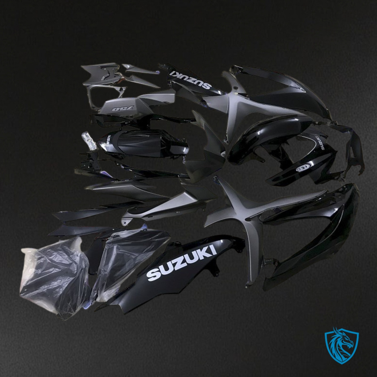 Suzuki GSXR600/750 (2008-2010) Black & Gray - Custom ABS Fairing Kit