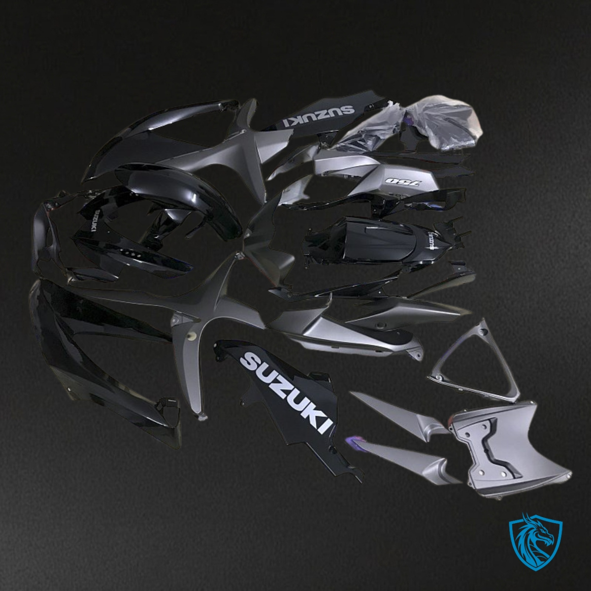 Suzuki GSXR600/750 (2008-2010) Black & Gray - Custom ABS Fairing Kit