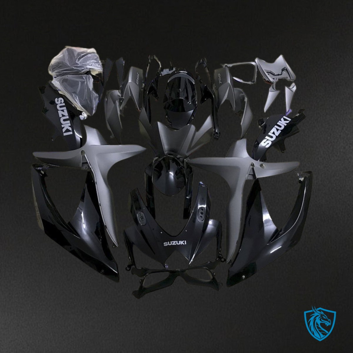 Suzuki GSXR600/750 (2008-2010) Black & Gray - Custom ABS Fairing Kit