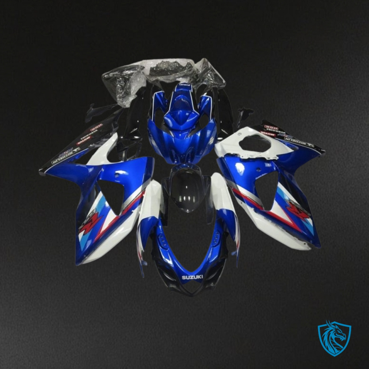 Suzuki GSXR600/750 (2008-2010) Blue, Black & White - MERGEment Motorcycle Fairings Kit