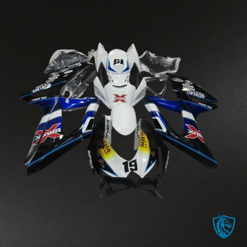 Suzuki GSXR600/750 (2008-2010) White, Blue & Black Fairing Kit - Aftermarket ABS Bodywork