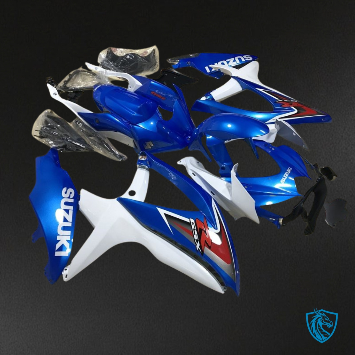 Suzuki GSXR600/750 (2008-2010) Blue & White Fairings Kit | ABS Bodywork