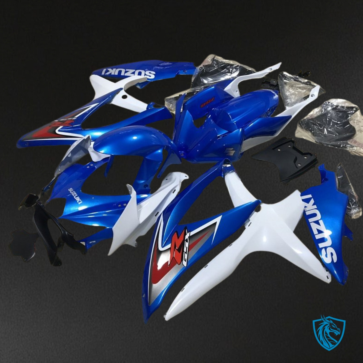 Suzuki GSXR600/750 (2008-2010) Blue & White Fairings Kit | ABS Bodywork