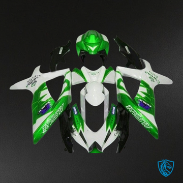 Suzuki GSXR600/750 (2008-2010) Green & White - Custom ABS Fairing Kit