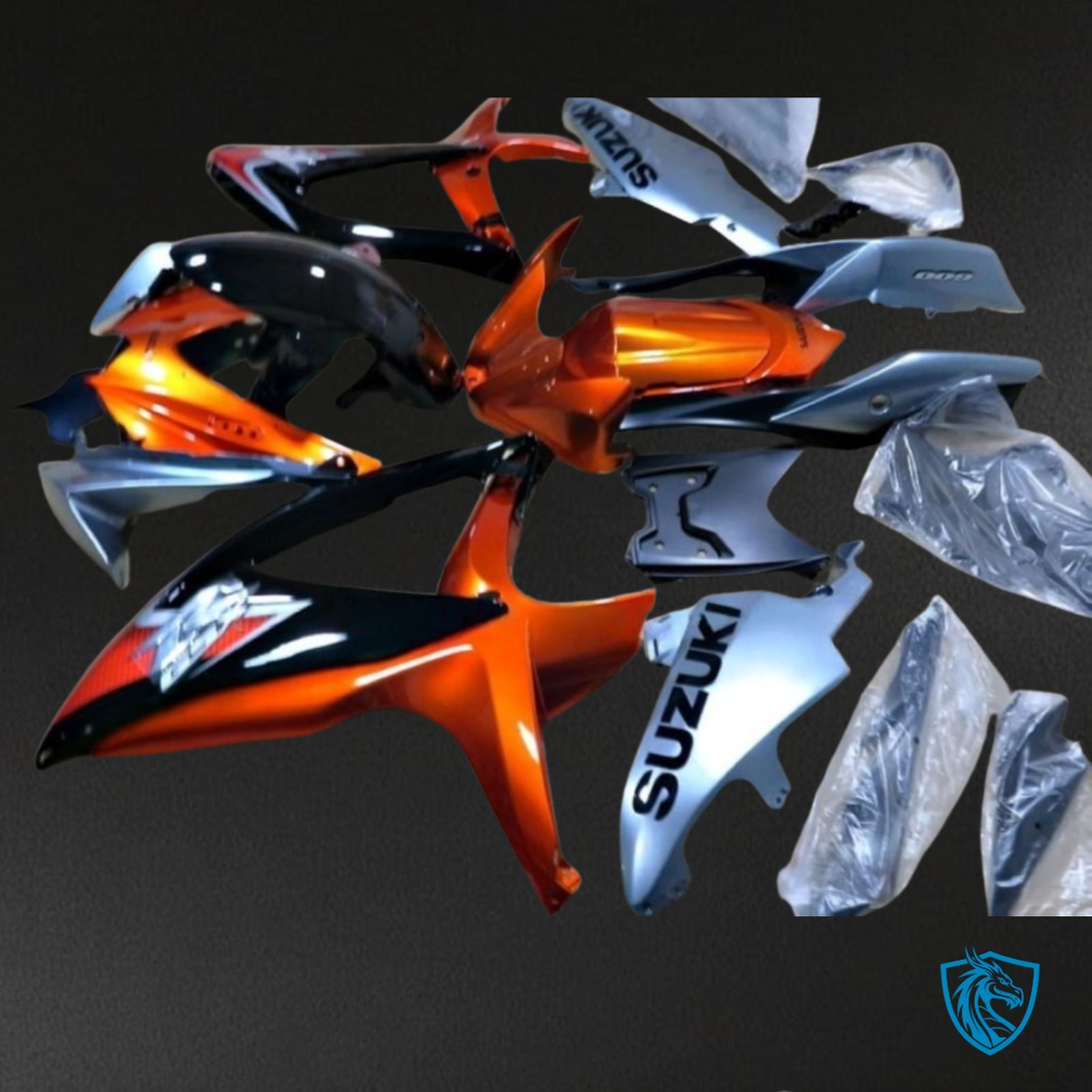 Suzuki GSXR600/750 (2008-2010) Orange & Black - Custom ABS Fairing Kit