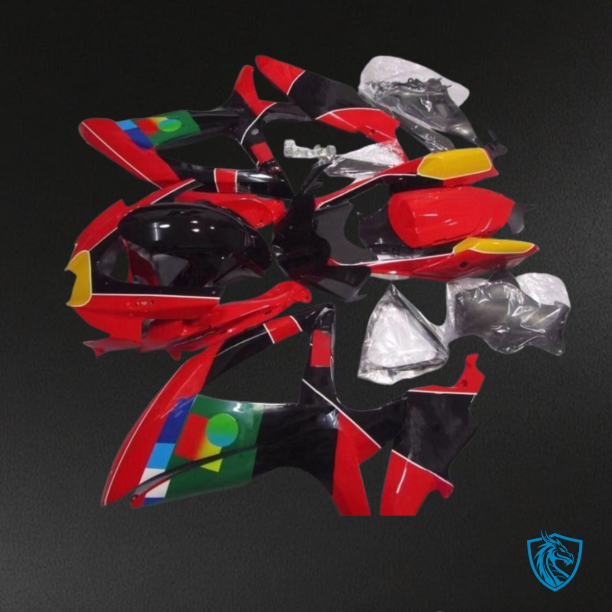 Suzuki GSXR600/750 (2008-2010) Red, Black & Green Fairings Kit | ABS Bodywork