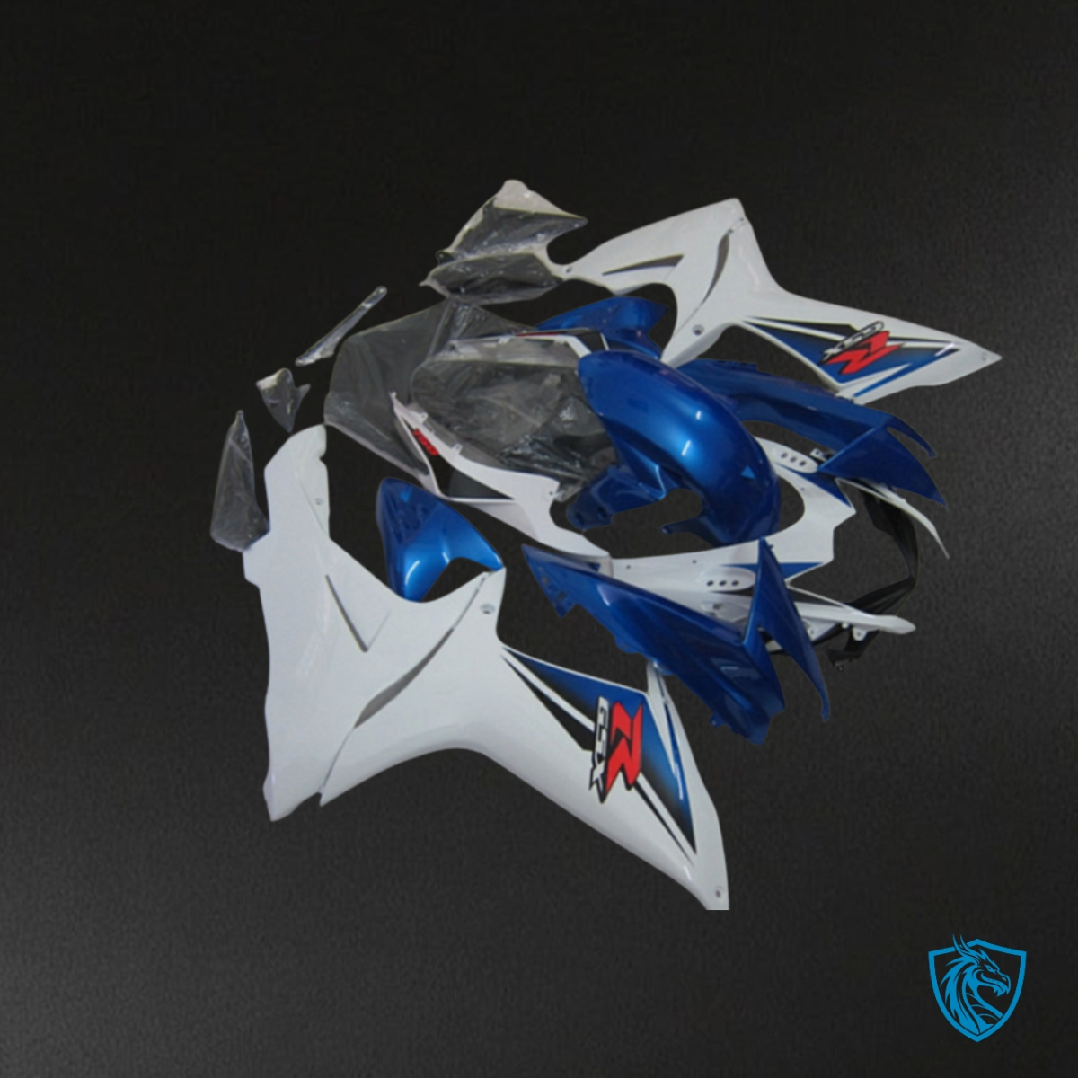 Suzuki GSXR600/750 (2008-2010) White & Blue - Custom ABS Fairing Kit