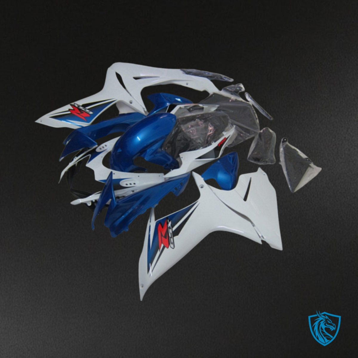 Suzuki GSXR600/750 (2008-2010) White & Blue - Custom ABS Fairing Kit