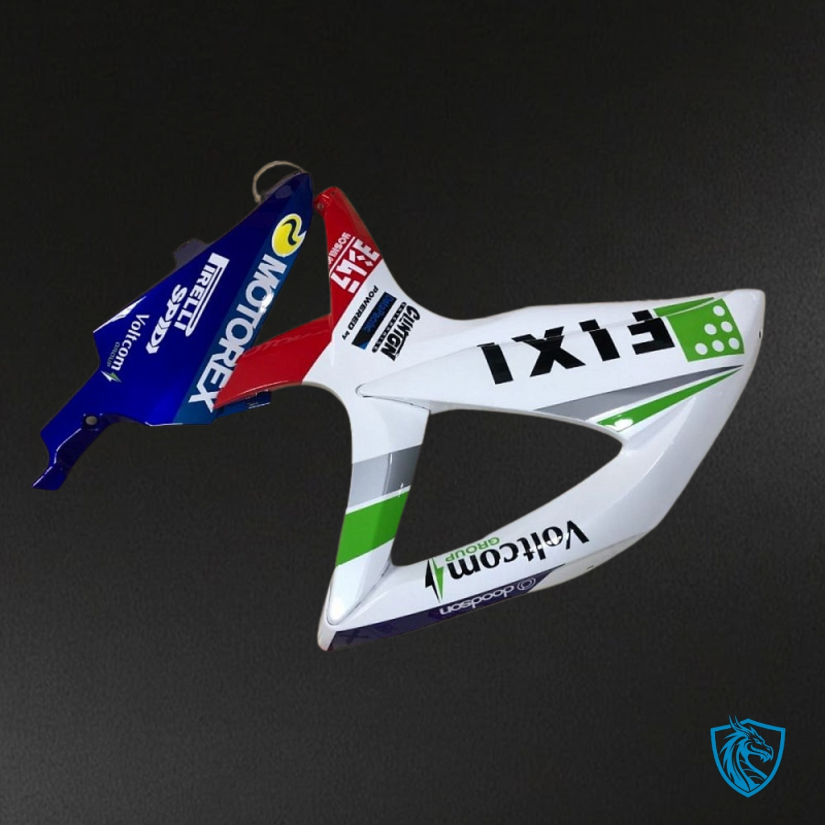 Suzuki GSXR600/750 (2008-2010) White & Blue logos Fairings Kit | ABS Bodywork