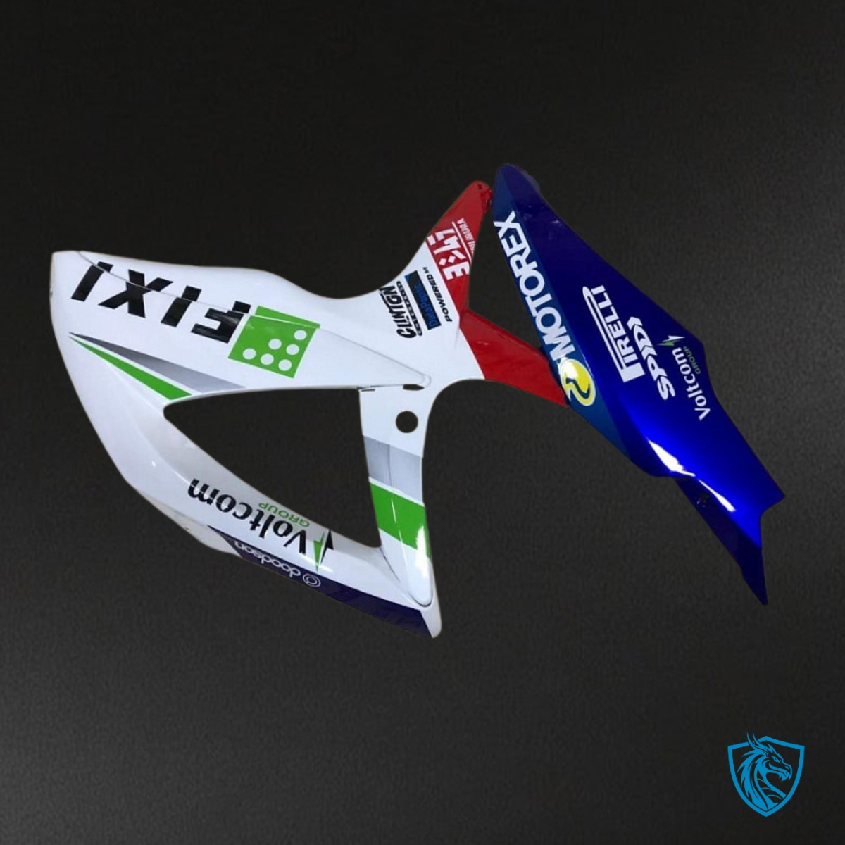 Suzuki GSXR600/750 (2008-2010) White & Blue logos Fairings Kit | ABS Bodywork