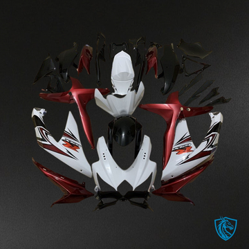 Suzuki GSXR600/750 (2008-2010) White & Red Fairing Kit - Aftermarket ABS Bodywork