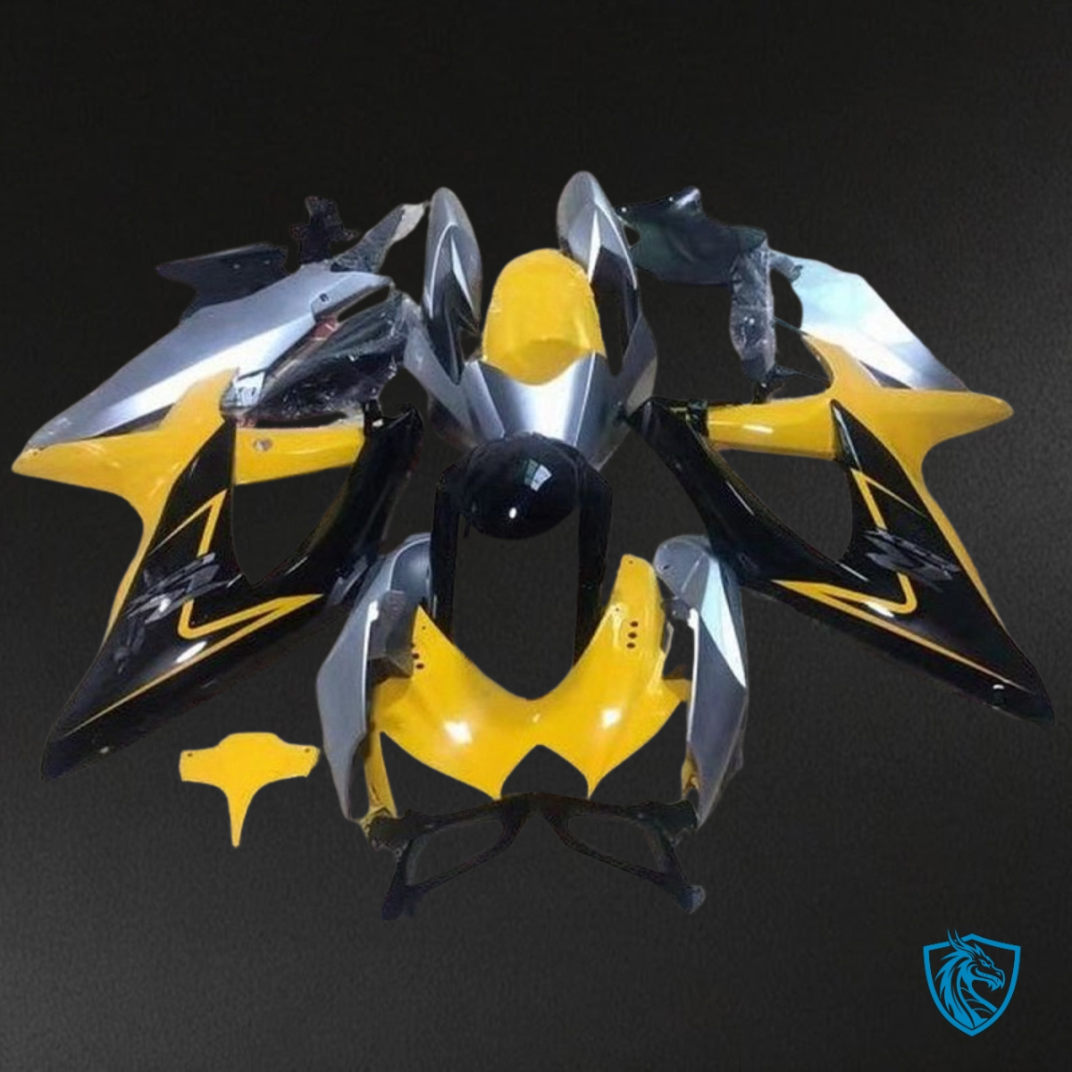 Suzuki GSXR600/750 (2008-2010) Yellow & Black Fairing Kit - Aftermarket ABS Bodywork