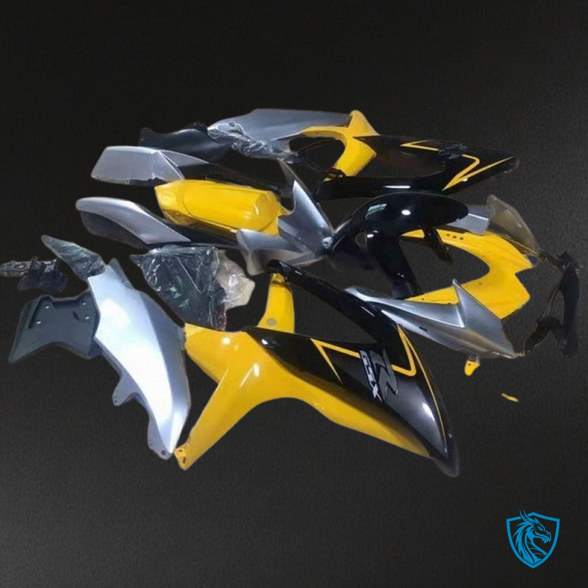Suzuki GSXR600/750 (2008-2010) Yellow & Black Fairing Kit - Aftermarket ABS Bodywork