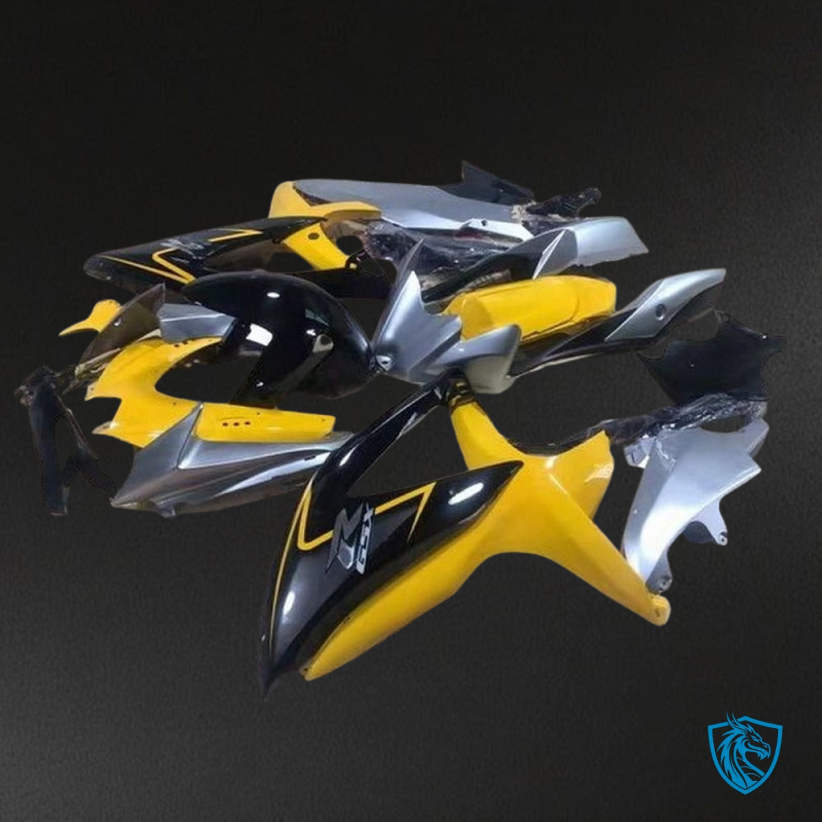 Suzuki GSXR600/750 (2008-2010) Yellow & Black Fairing Kit - Aftermarket ABS Bodywork