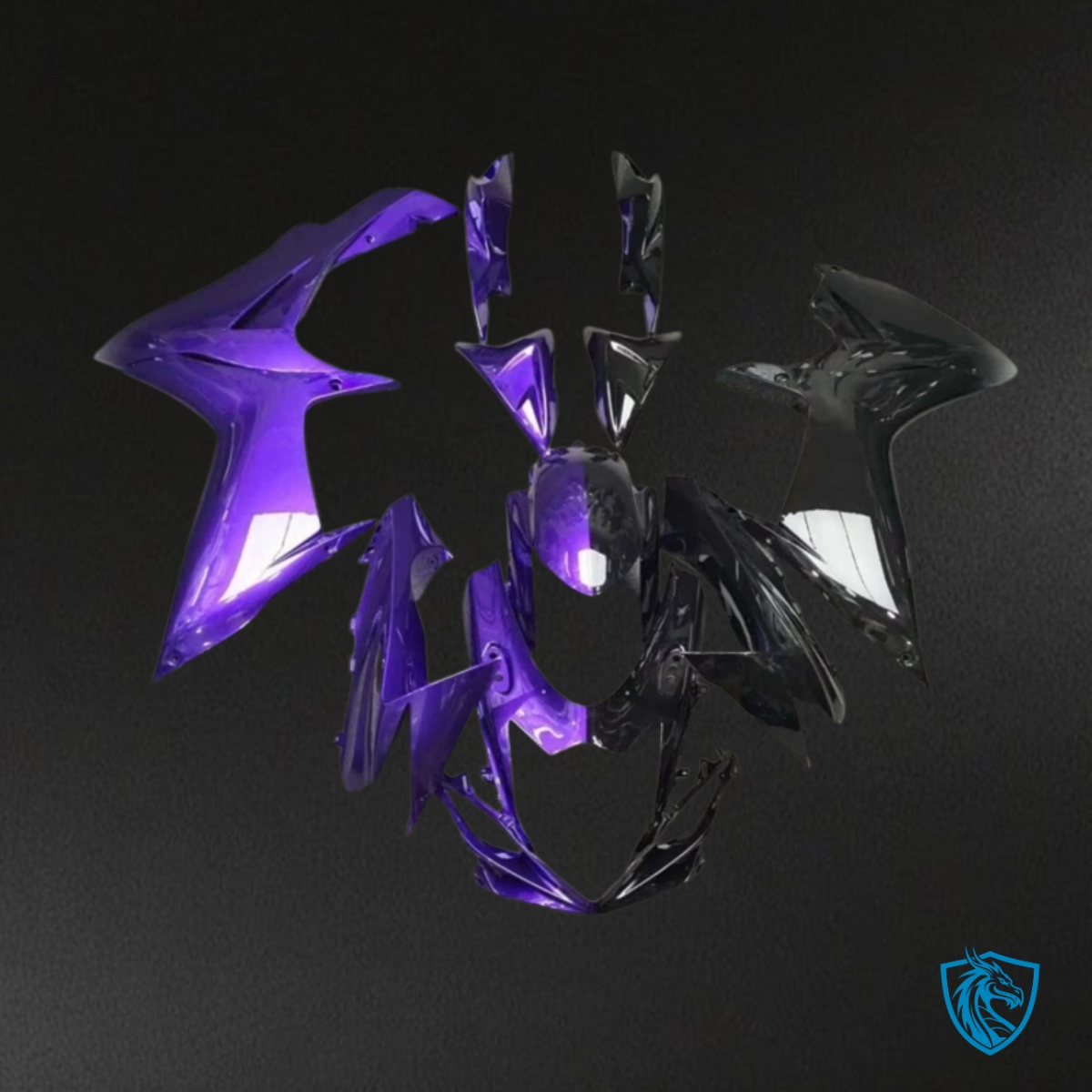 Suzuki GSXR600/750 (2011-2019) Black & Purple Fairings Kit | ABS Bodywork