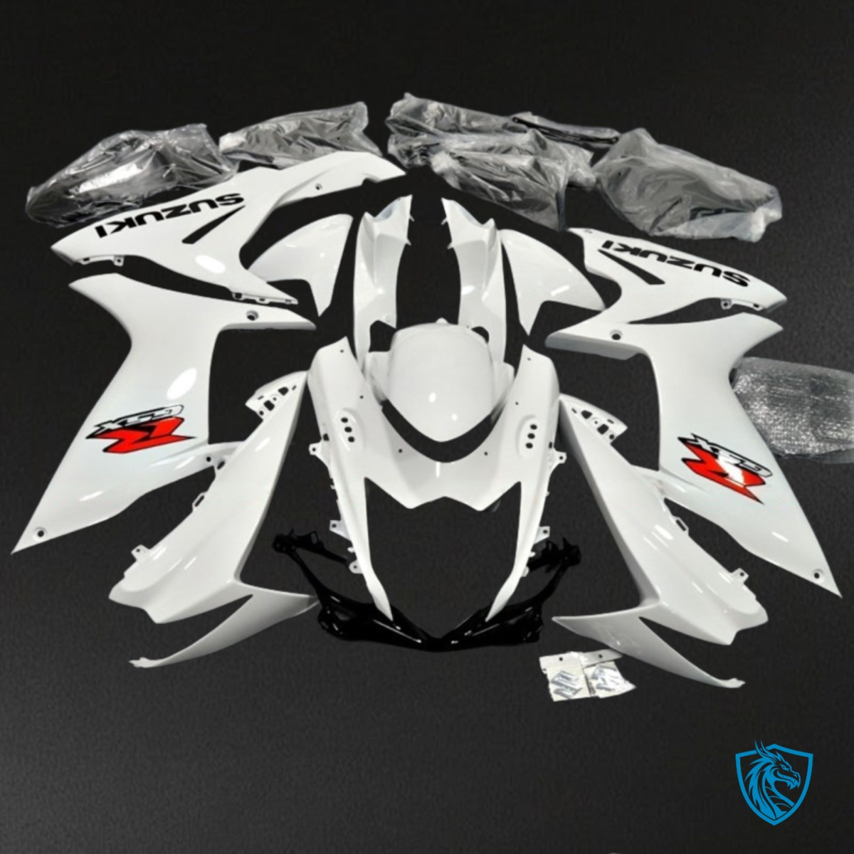 Suzuki GSXR600/750 (2011-2019) Glossy White & Black Fairings Kit | ABS Bodywork
