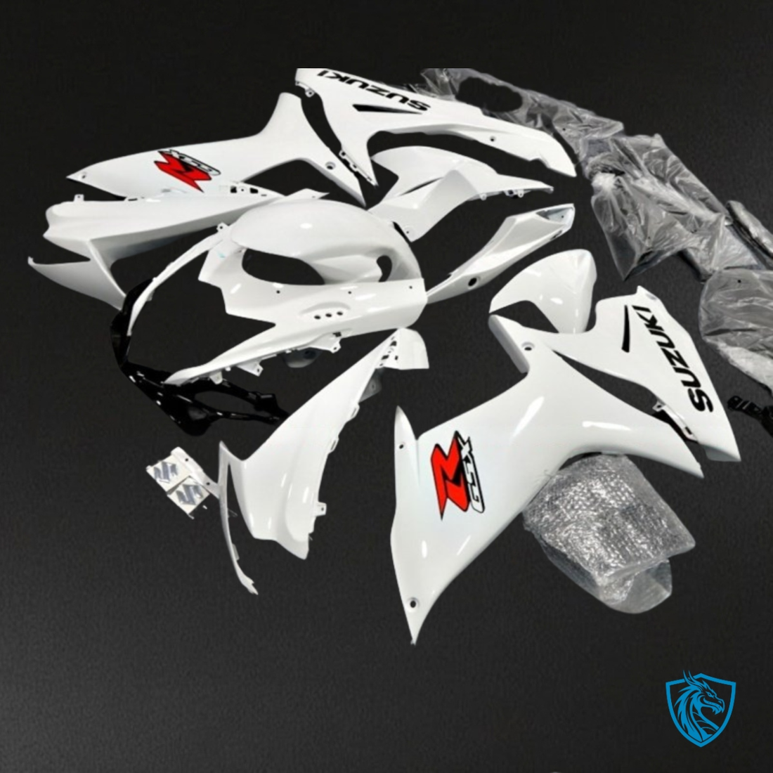Suzuki GSXR600/750 (2011-2019) Glossy White & Black Fairings Kit | ABS Bodywork