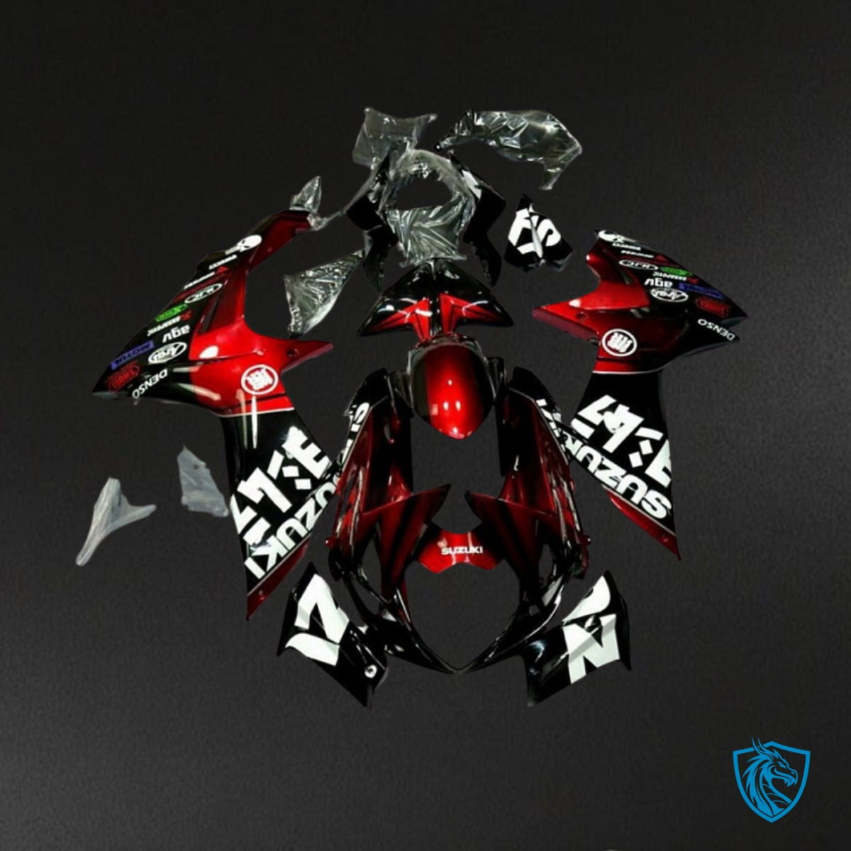 Suzuki GSXR600/750 (2011-2019) Black & Gloss Red Fairings Kit | ABS Bodywork