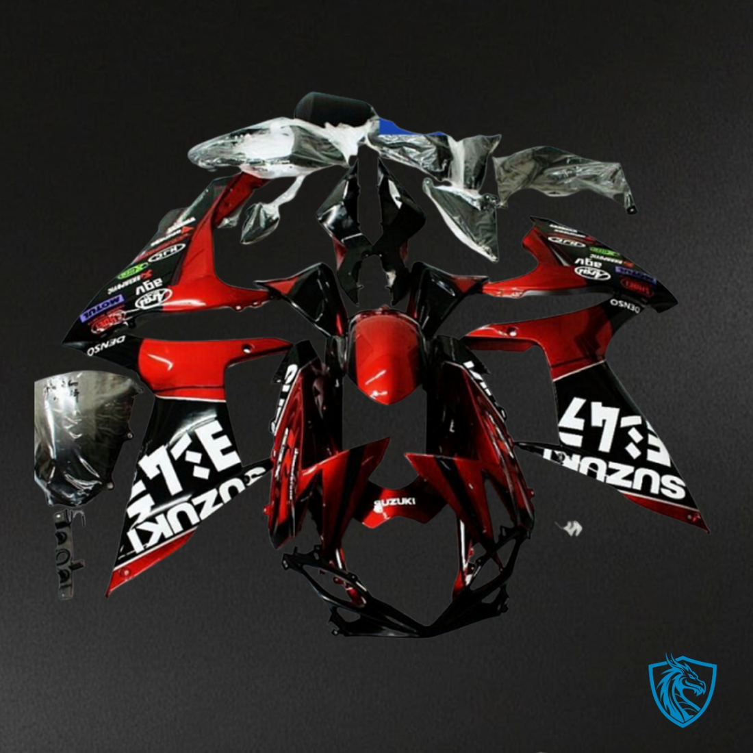 Suzuki GSXR600/750 (2011-2019) Black & Gloss Red Fairings Kit | ABS Bodywork