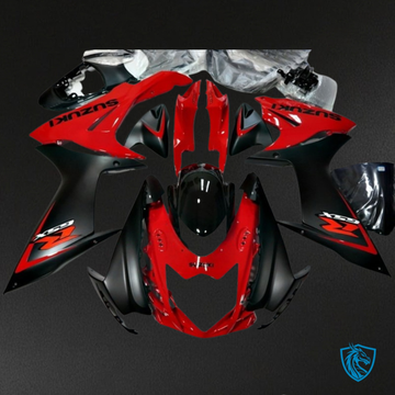 Suzuki GSXR600/750 (2011-2019) Black & Glossy Red Fairing Kit - Aftermarket ABS Bodywork