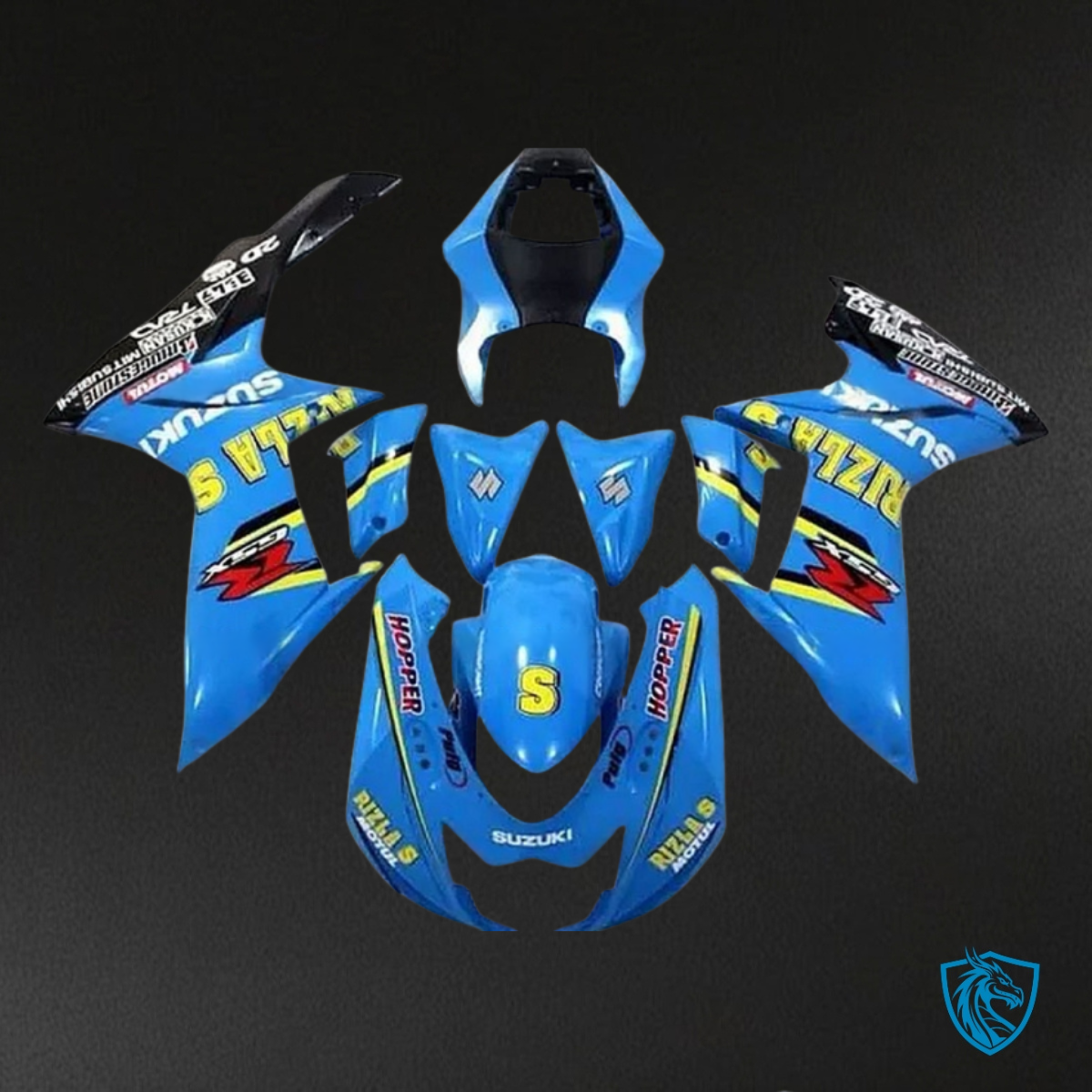Suzuki GSXR600/750 (2011-2019) Blue Rizla Fairings Kit | ABS Bodywork